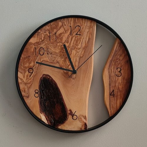 orologio-ulivo-3 Orologio in legno di Ulivo ⌀35