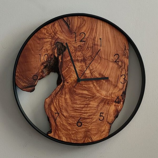 orologio-ulivo-6 Orologio in legno di Ulivo ⌀35
