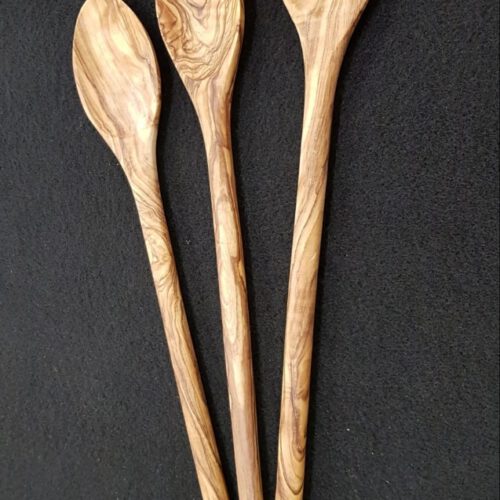 Cucchiaio manico tondo in ulivo 35-36 cm